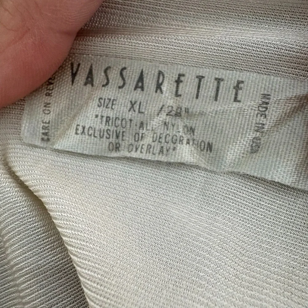 Vintage Vassarette Womens White Comfort Elastic Waist Lace Trim Slip Skirt Sz XL